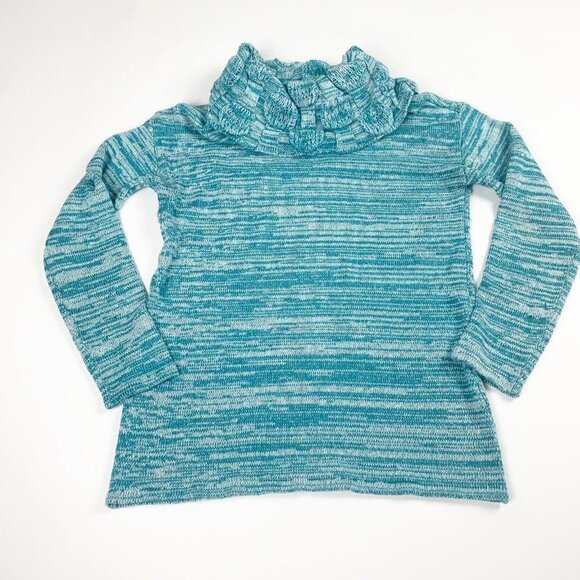 Design 365 Cowl Neck Pullover Sweater Size Medium Blue Aqua Heathered - Picture 1 of 7